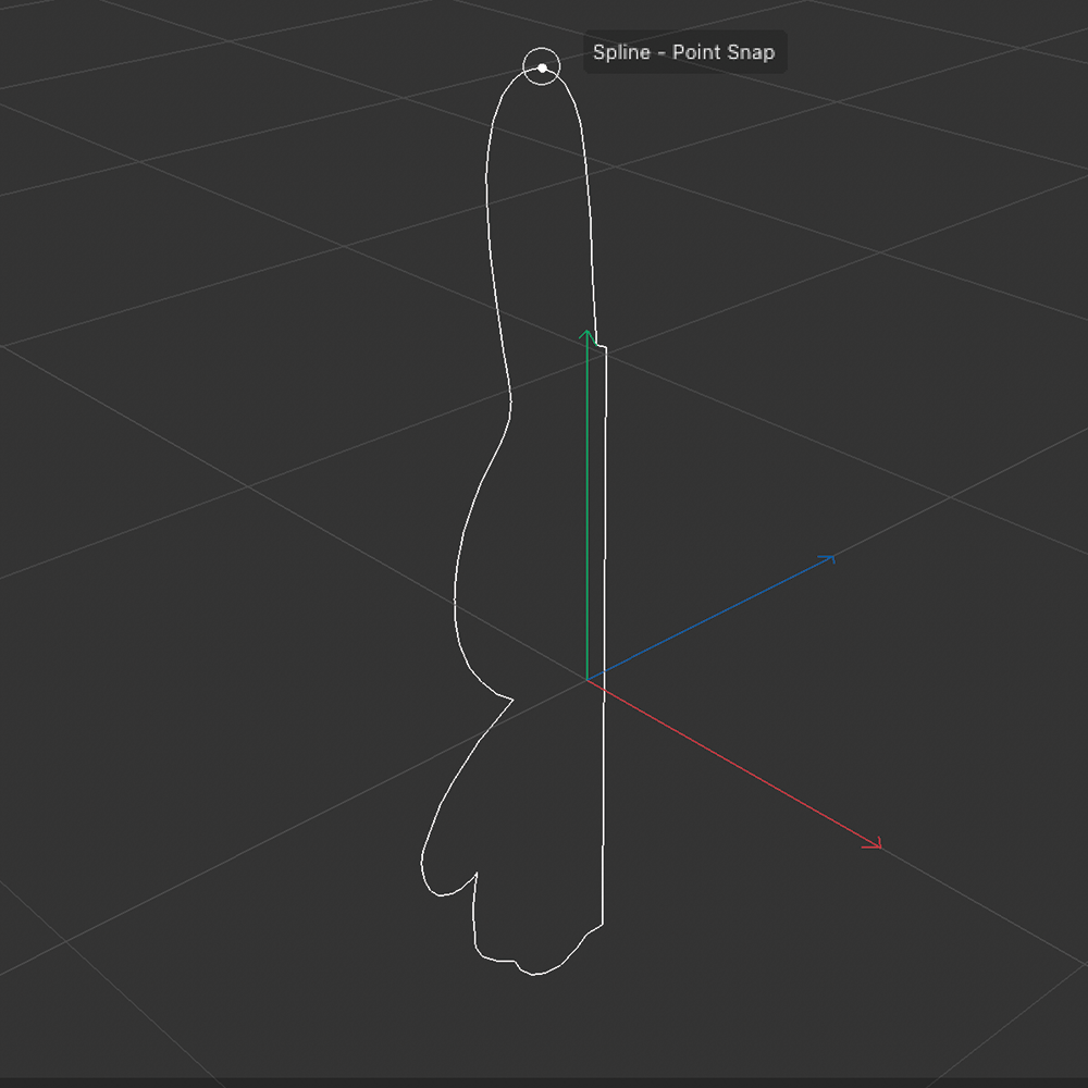 A traced version of the Miffy speaker using the spline tool, which I did not end up using to create a complete model. I used a reference photo which I put into Cinema 4D and traced it from there to experiment with the spline tool and what features I can add to it.