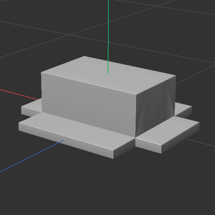 Box for the bear model, which was made with simple adjustments of cubes.