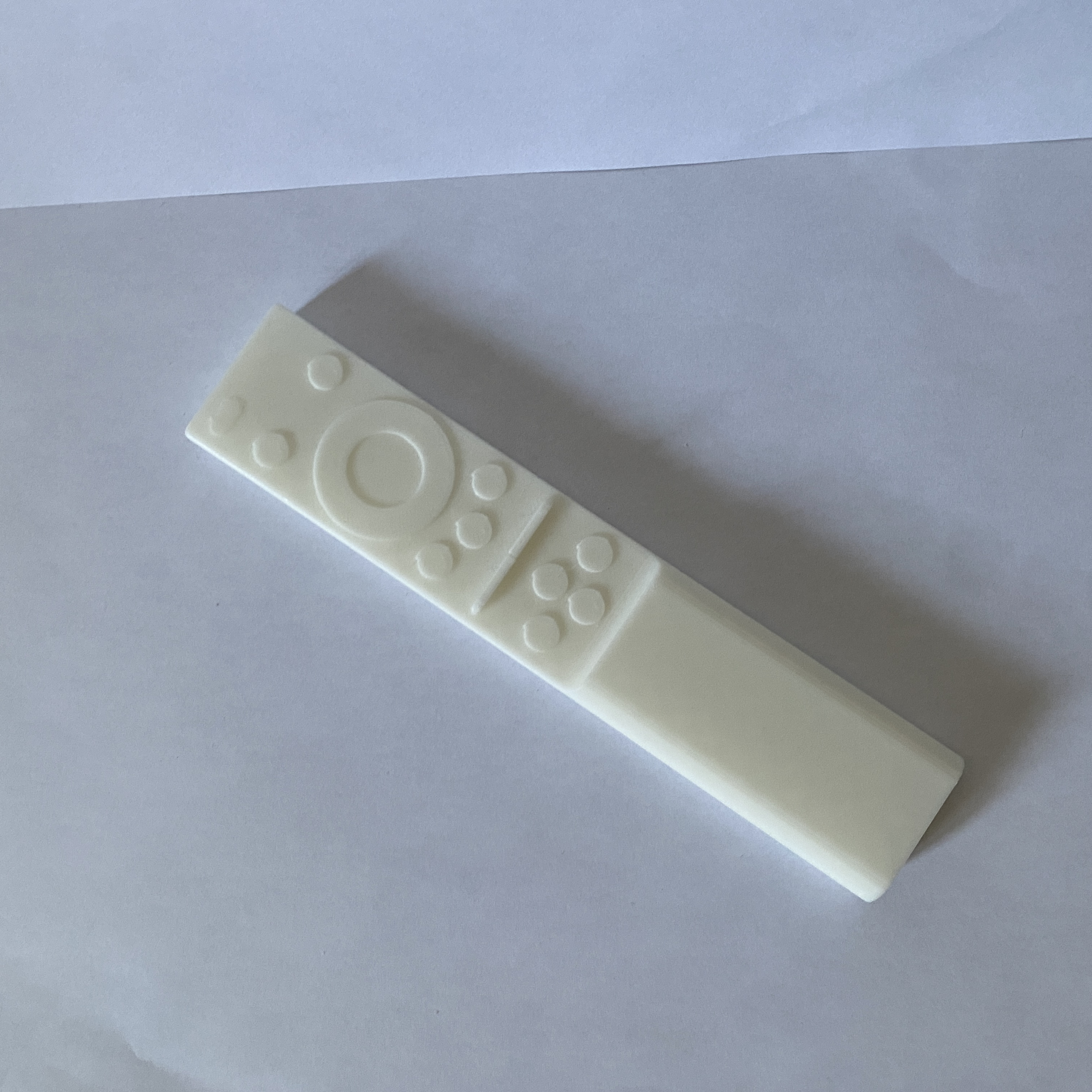 The top view of my 3D printed remote model.