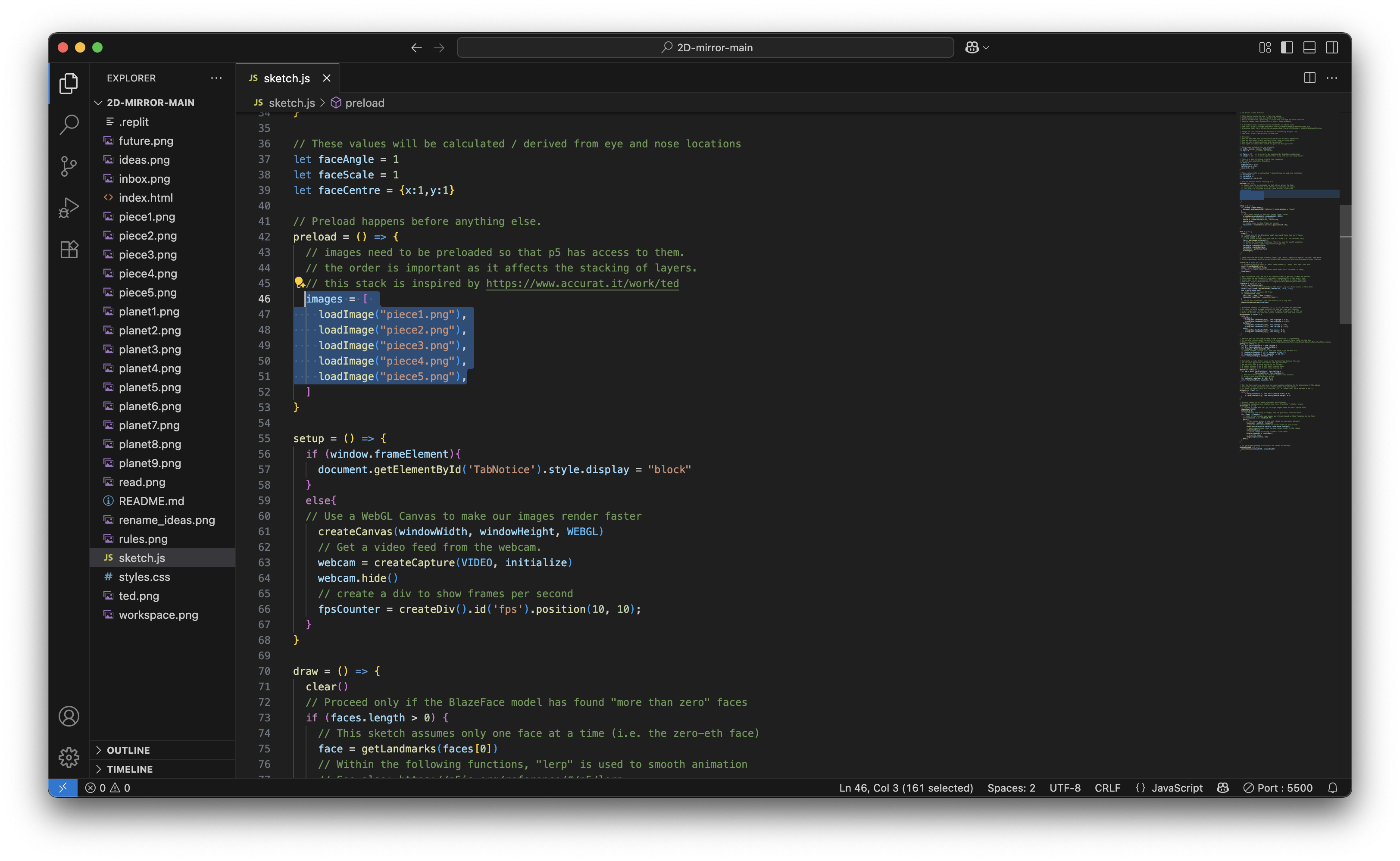 Code showing the images I insert for thie composition.