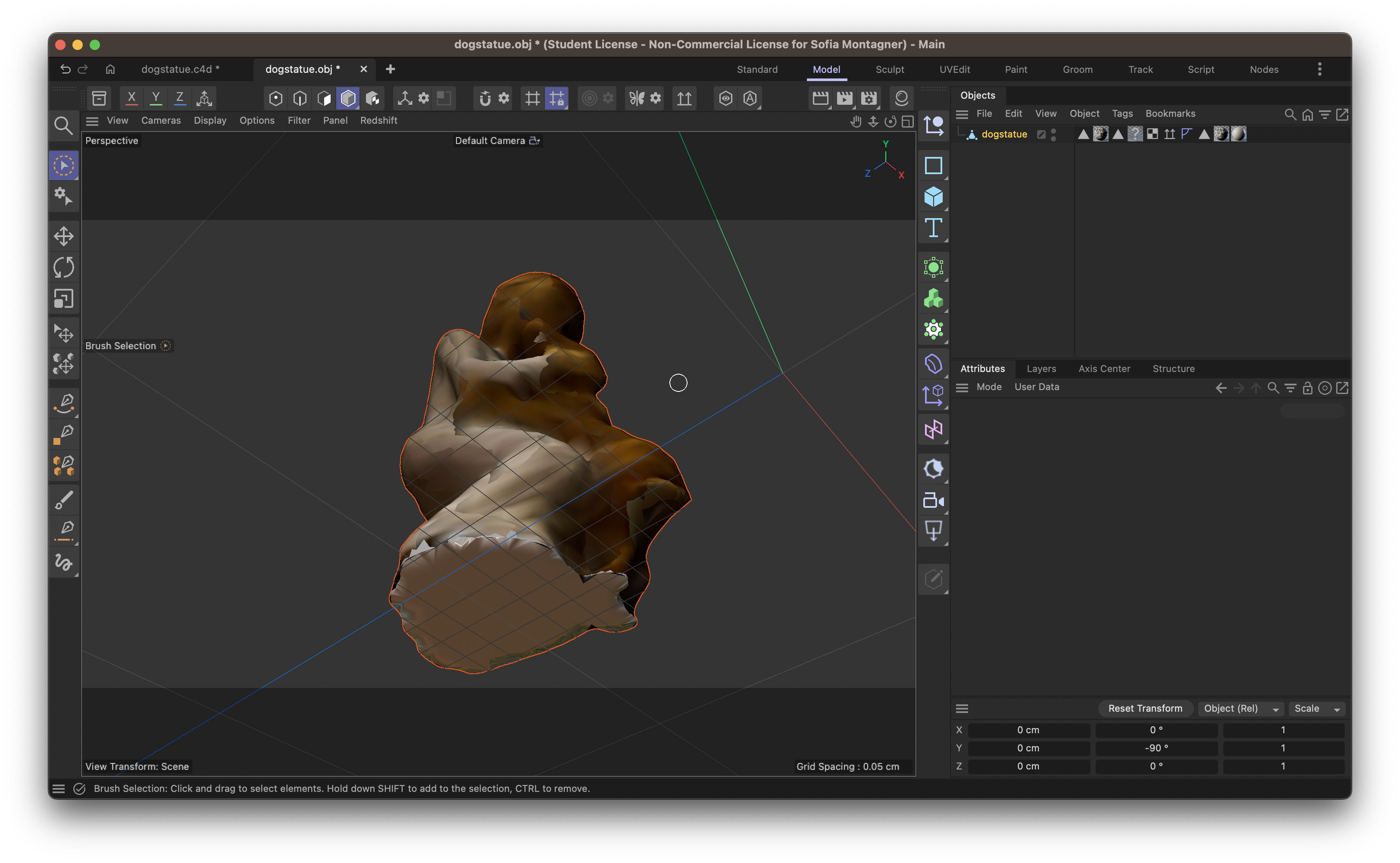 Applied a beige texture to the bottom of the object to give it a more finished look.