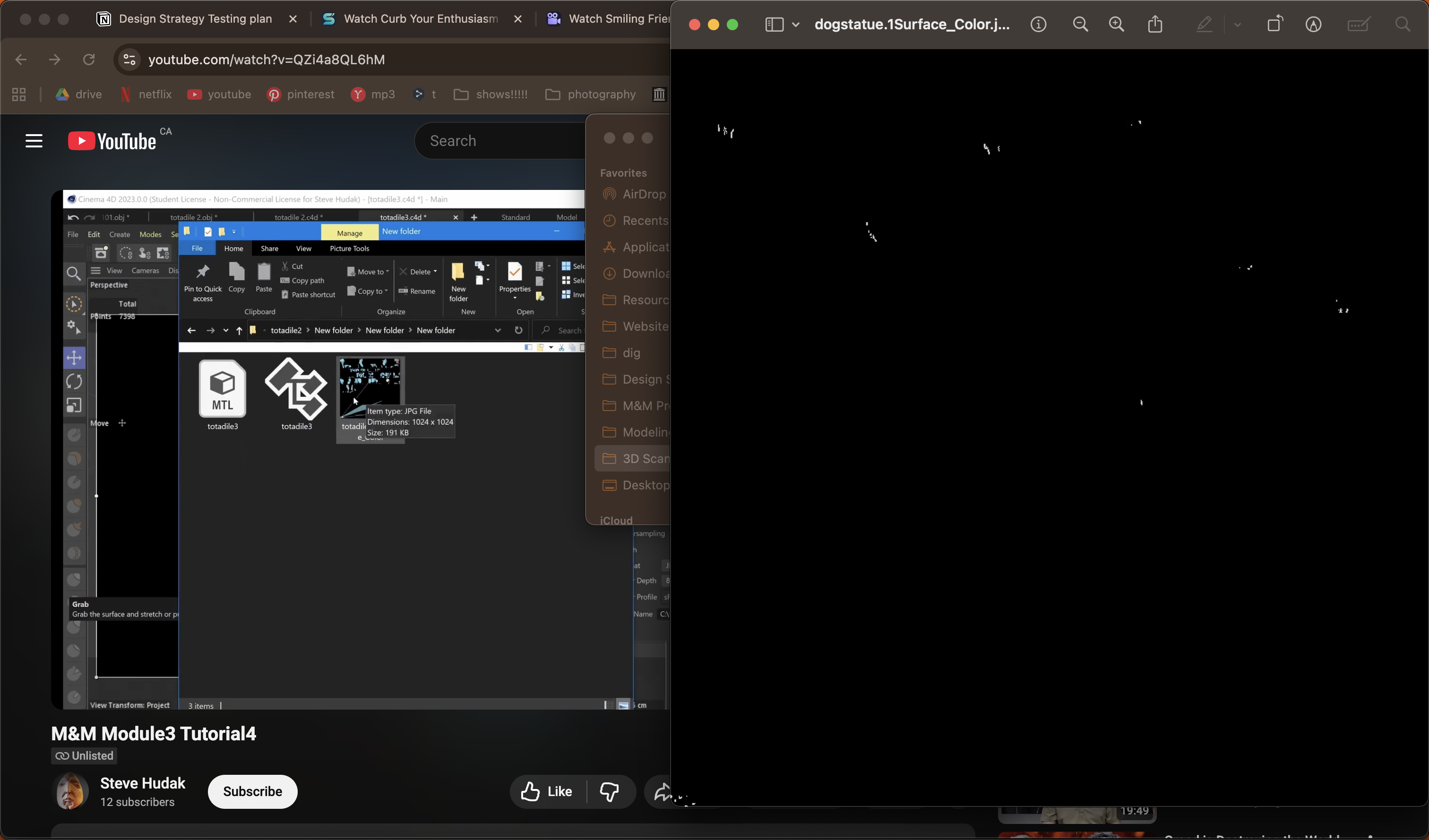 An image of my baked material, which was not properly functioning due to a technical issue which automatically imported the object with a Redshift material.