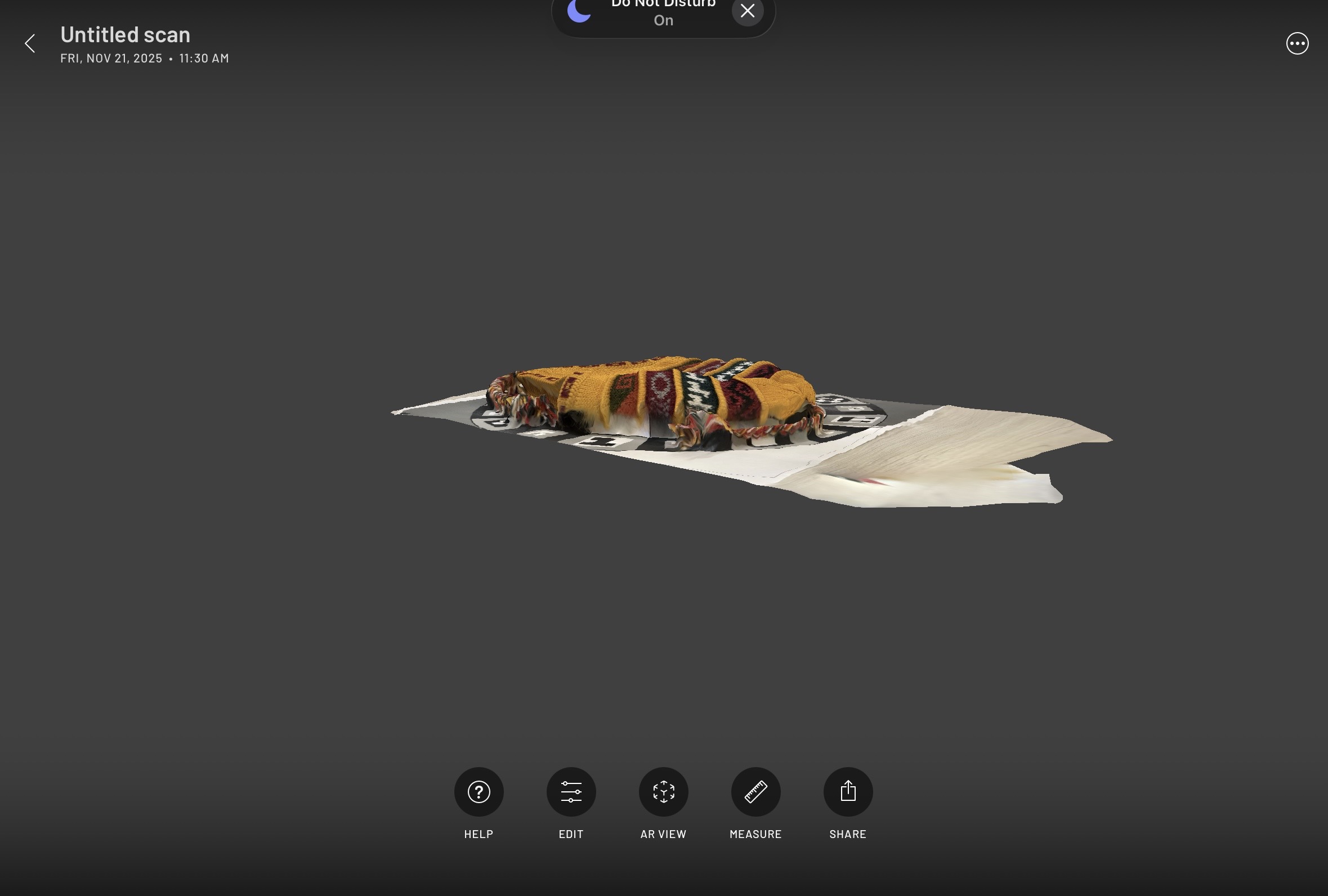 A different angle of the hat scan, showing more of the rough parts that would need to be cropped out at the bottom.